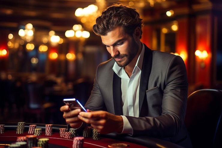 Pertandingan Mobile Legends profesional dengan tim berkompetisi di panggung
